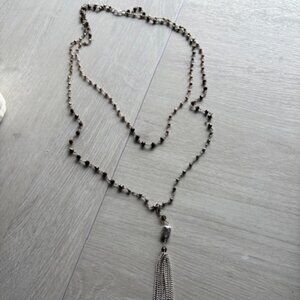 Stella dot gitane gold layered necklace, detachable tassel